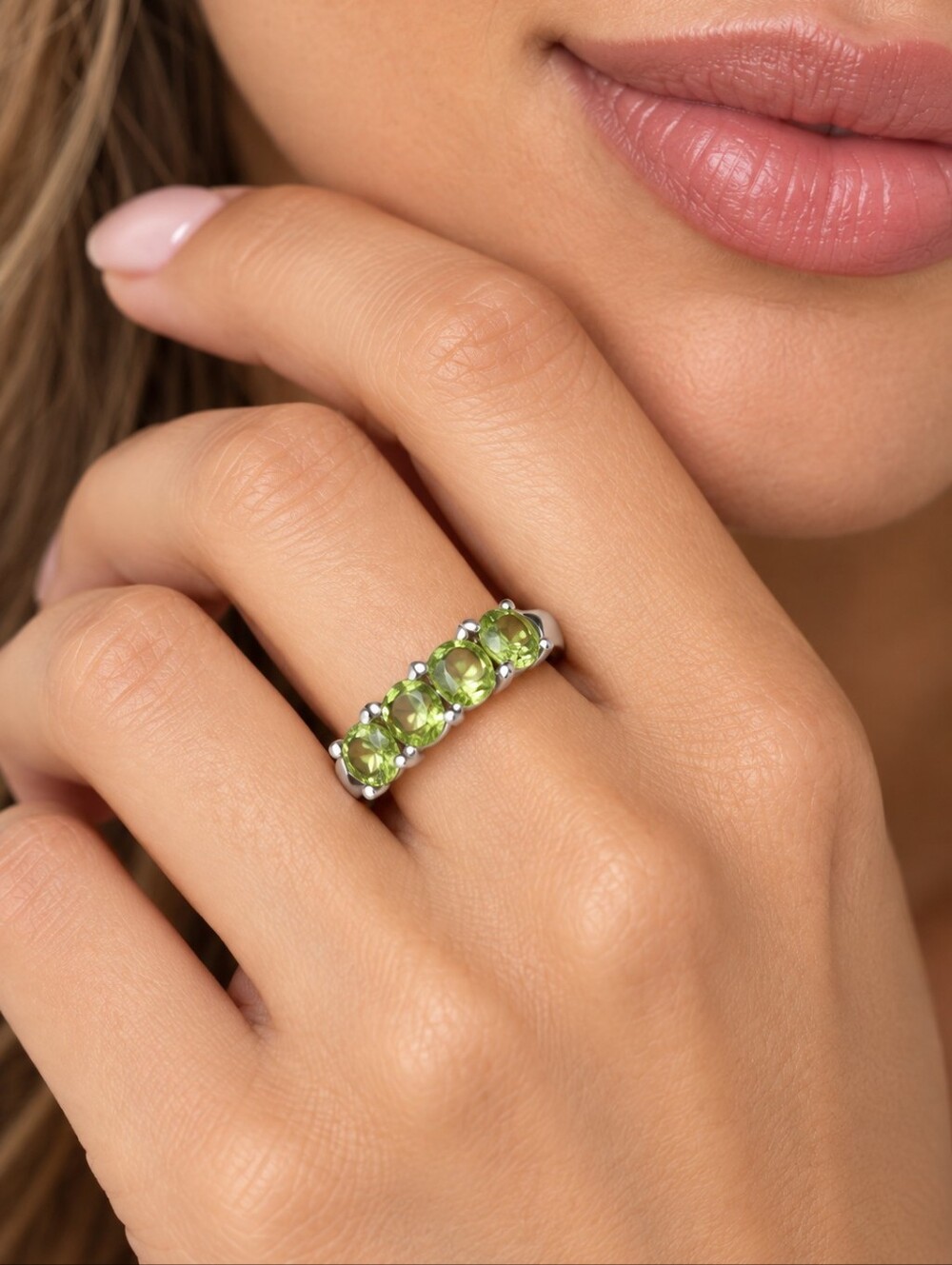 SALE! Peridot sterling silver ring
